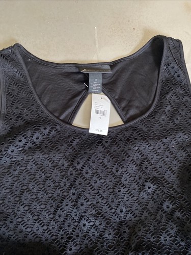 Lane Bryant Women’s Dress Classic Black Cutout Sleeveless Size 18 NEW Belt - 第 8/11 張圖片