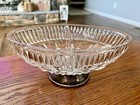 Vintage Wm Adams Leaded Crystal Divided Candy Dish Italy Silverplate Pedestal  — photo 2