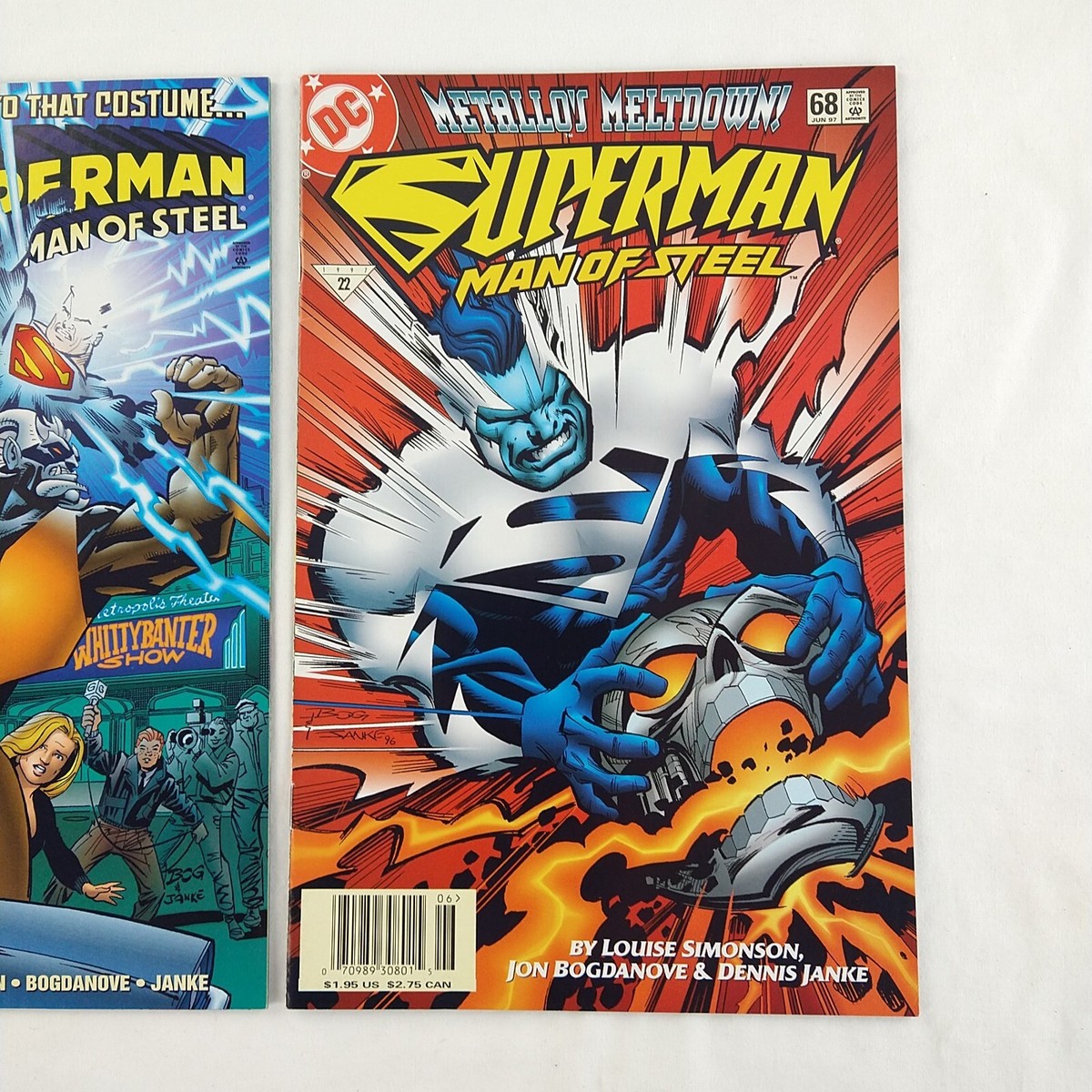 Superman The Man of Steel #67 #68 Low Print Newsstand Lot (1997 DC
