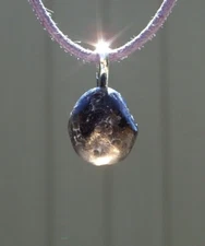 Natural Apache Tears Free Form Pendant Necklace Cleanse Negativity + Grief