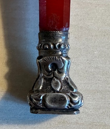 Antique solid silver & agate wax seal. - Picture 7 of 9