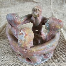 Bond of Friendship & Unity Four Figure Stone Single Candle Holder/Burner Small