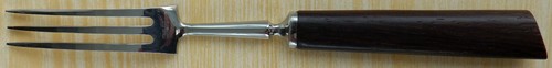 1 Vintage GEORGE BUTLER Dessert Fork Stainless Steel Wooden Handle Cutlery Retro - Picture 9 of 10