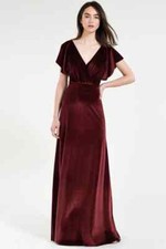 Jenny Yoo Wrap Bridal Dress Marin in Dark Berry Floor Length