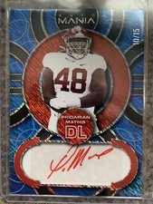 Phidarian Mathis 2022 Leaf Auto Mania Autographs Commanders BLUE Shimmer #’d /15
