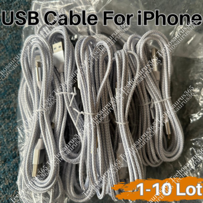 For iPhone 14 13 12 11 X XR 7 8 Charger USB Cable Cord Heavy Duty Charging Cord