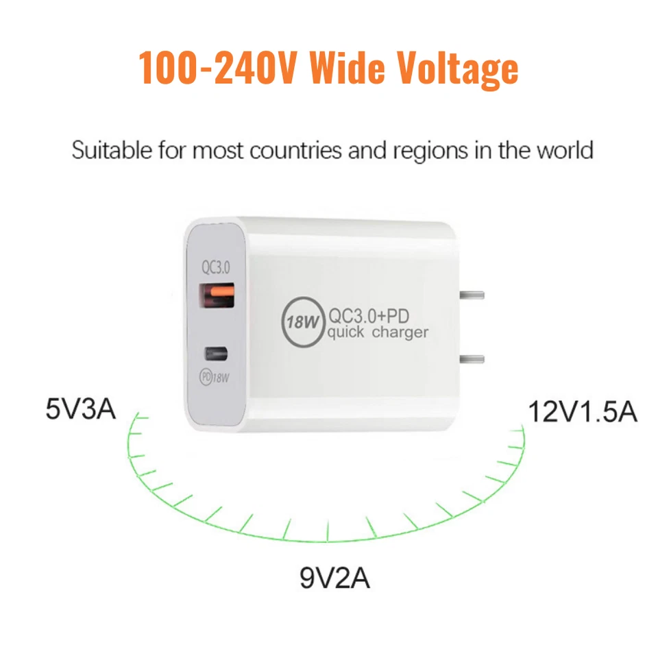 For iPhone 13 12 11 Pro Max 8 20W QC Wall Fast Charger Block USB C Power Adapter - Image 4 of 4