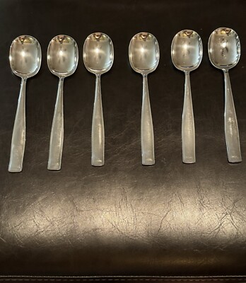 Eickhorn Germany Stainless WMF 121 Outlined Edge Oval Soup Spoon Set Of 6