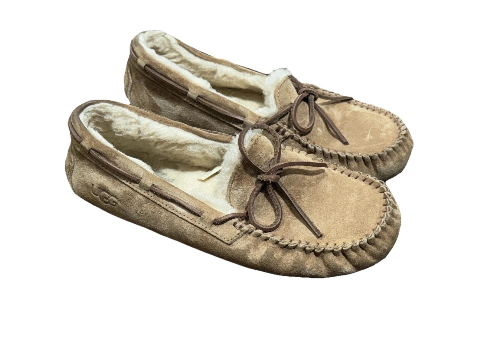 UGG Ciabatta Mocassino Donna Dakota Scamosciato Lana Impermeabile Marrone Taglia 10