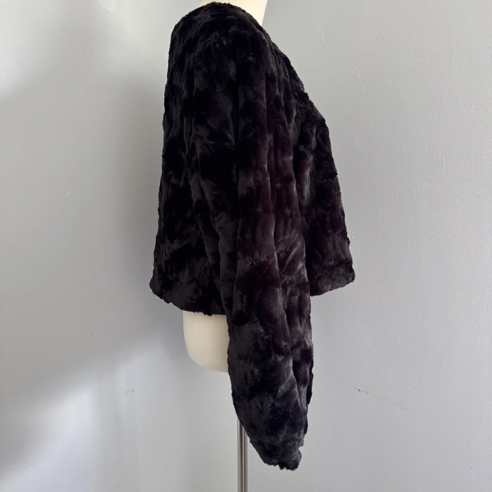 Chaqueta corta Perceptions New York negra de piel sintética para mujer XL fiesta navideña Foto 2 de 4