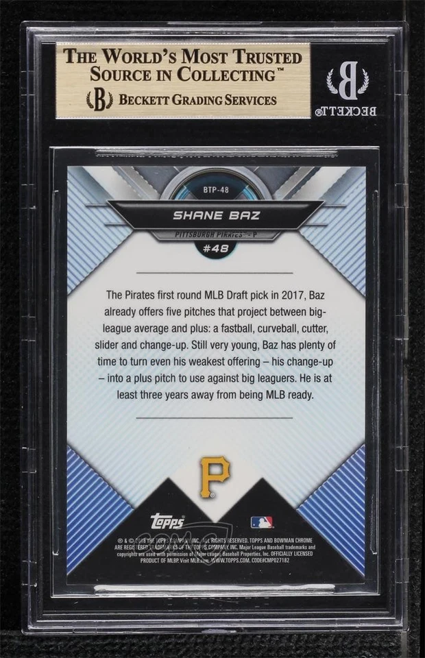 2018 Bowman Scouts' Top 100 Superfractor 1/1 Shane Baz BGS 9.5 GEM MINT v9t - Image 2 of 3