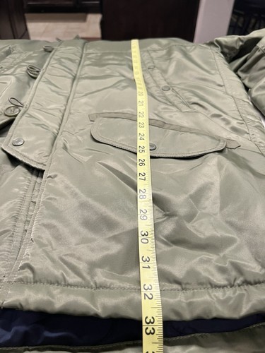 Abercrombie Fitch Men's Medium Hooded Parka 4470 Snorkel Jacket Military Green - Picture 12 of 12
