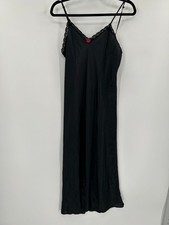 Inner Most Women's Black Slip Dress Size 18 Satin Lace Trim