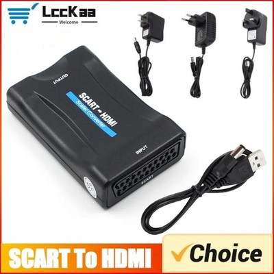 Scart zu HDMI auf Konverter Wandler AV Scaler Converter Adapter 1080P HD TV NEU
