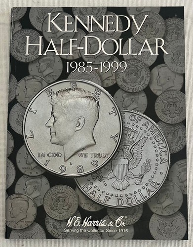 H.E. Harris Kennedy Half Dollar 1985-1999 Coin Folder, Album Book # 2697