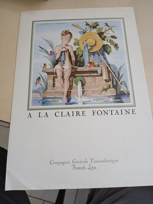 Paquebot ANTILLES Menü 1966 Transatlantique French Line A La Claire Fontaine 66