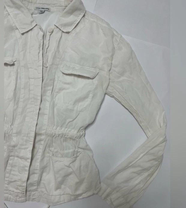Camisa blanca estándar James Perse para mujer con cuello manga larga con botones talla 3 Foto 3 de 4