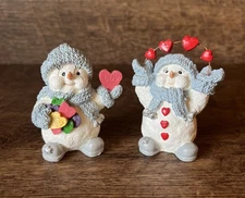 Encore Group Snow Buddies Valentine Figures Snowman With Hearts Super Cute Rare