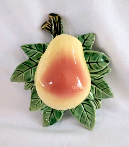 Vtg McCoy Pear Wall Pocket Planter 1950s Ceramic Pottery Fruit 6.5"