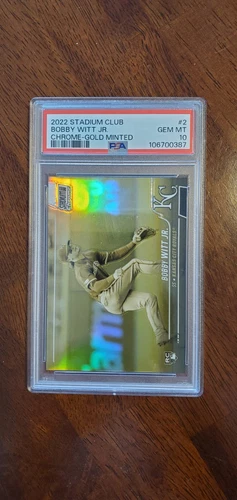 Bobby Witt Jr 2022 Stadium Club Gold Minted SSP RC PSA 10 GEM MINT Low Pop
