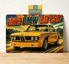 BMW 3.0 CSL  1972 Vintage Car Metal Tin Sign Poster 20x30cm