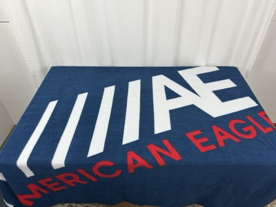 American Eagle Outfitters Blanket Fleece AE Logo Red White Blue O/S 50x60 Throw