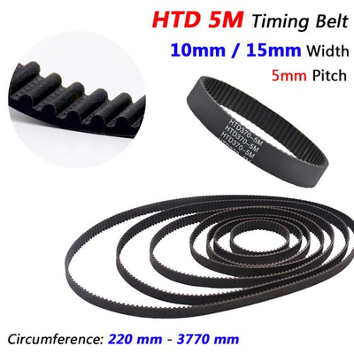 #ad HTD 5M Timing Belt 5mm Pitch Arc Teeth 10mm 15mm Width Rubber Drive Belt Closed $28.46