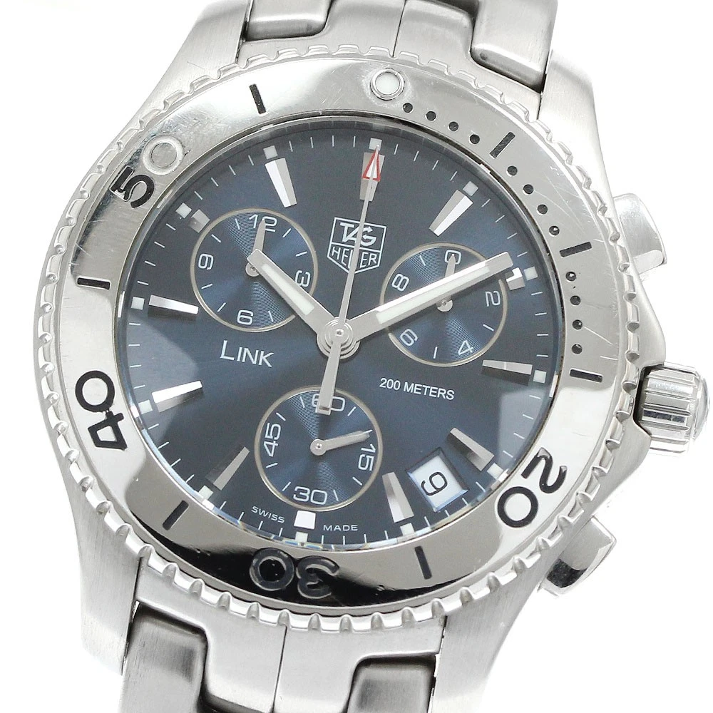 TAG HEUER Link CJ1112 Date Chronograph Navy Dial Quartz  display picture 2