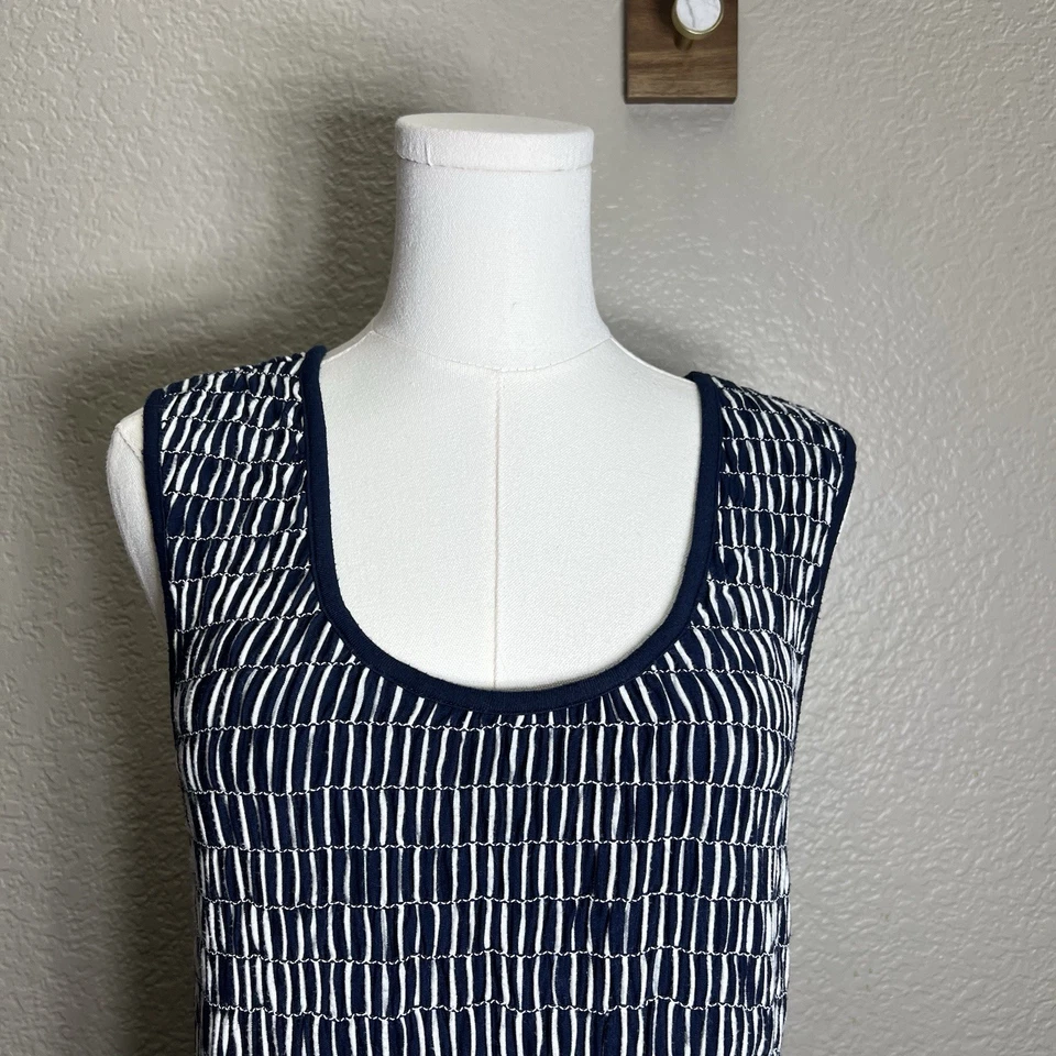 Vestido Max Studio blanco y negro a rayas jersey sin mangas talla XL Foto 4 de 4