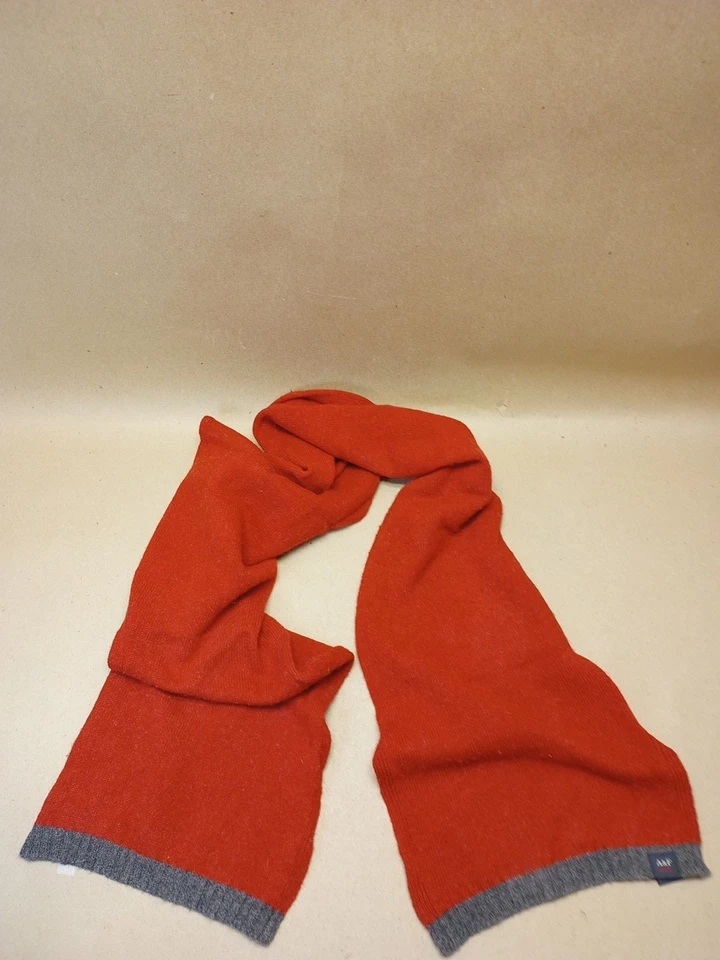Abercrombie & Fitch винтажный шерсти 100% ягненка шерсти шарф твердый красный с серым узором - Изображение 2 из 4