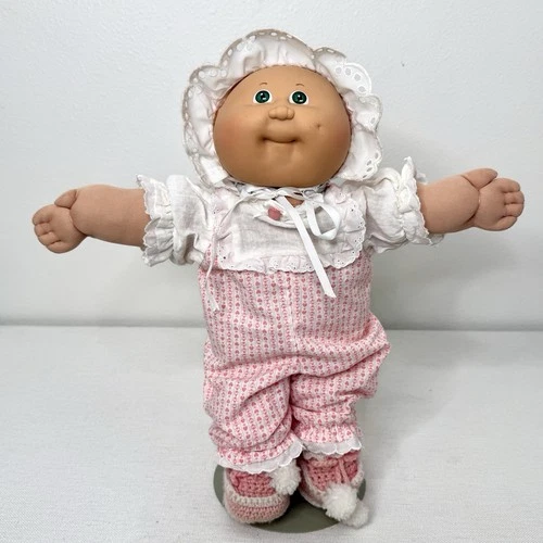Vintage Cabbage Patch Doll Bald Baby Green Eyes 14" 1985 Premie HM 3 - Read