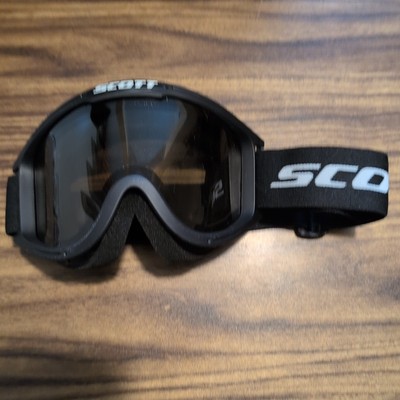 SCOTT Ski Snow Board Goggles - Black Frame, Black/White Strap LN 