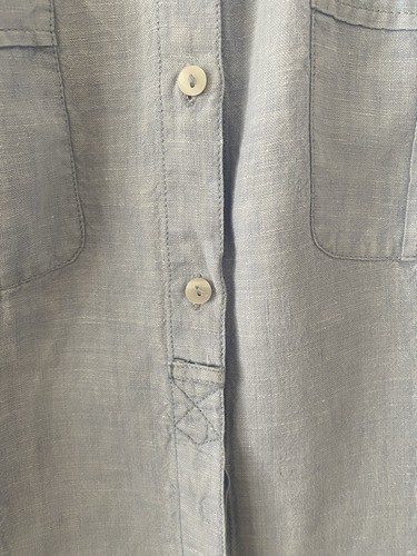 Maggie T 100% Linen Pale Blue Shirt For The Beautifully Curvy Woman. Size 16 - Picture 5 of 10