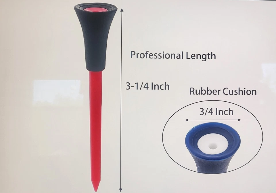 Bright Multi-color Rubber Top Plastic Golf Tees  3 1/4 "  25ea For Just $11.99! - Image 2 of 2