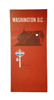 1969 American Oil Company Gas Station Road Map Of Washington DC