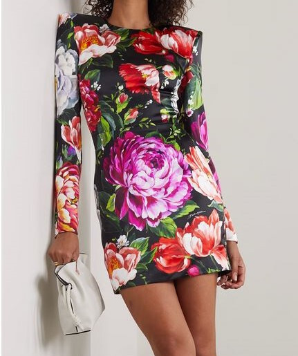 ワンピース DOLCE & GABBANA PRINTED STRETCH SATIN DRESS Printed fitted satin dress in Print for Women | Dolce&Gabbana®