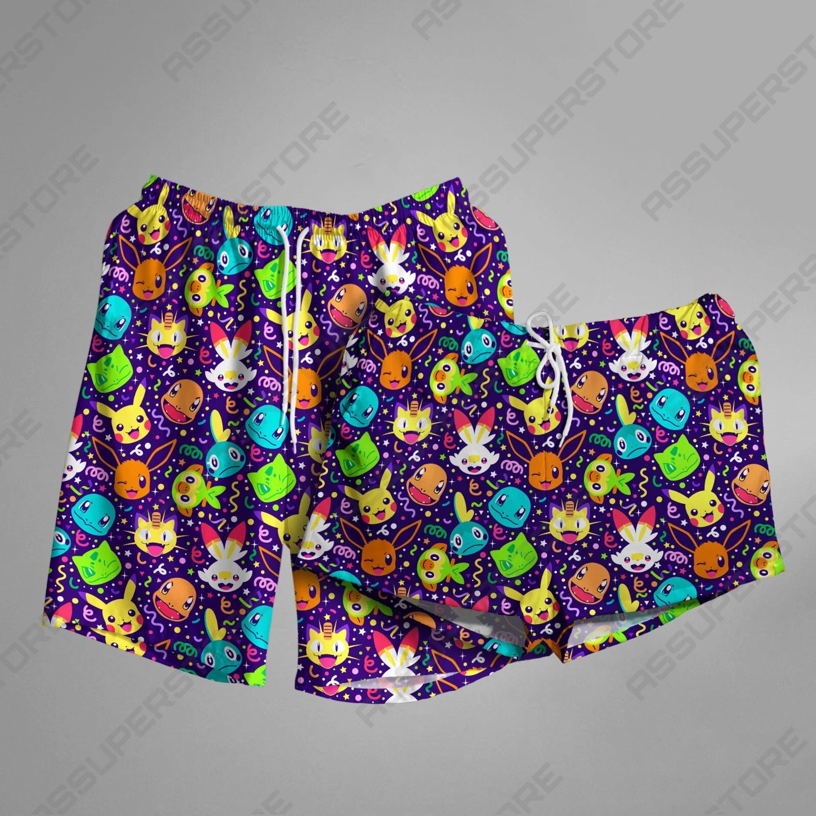 Friends Bulbasaur Squirtle Hawaiian Shorts Squirtle Bulbasaur Summer Vacation Ha