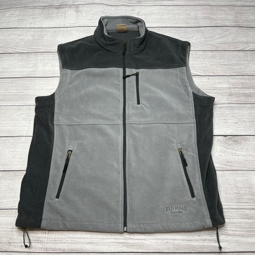 Full Zip Fleece Vest Zip Pockets 
