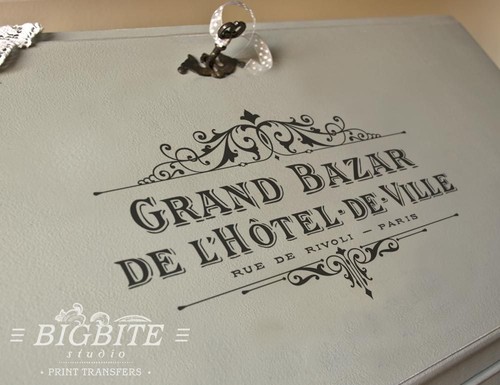 WATER DECAL: Vintage French Hotel de Ville Ad (Furniture Print Transfer) #062 - Picture 3 of 4
