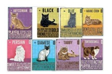 Cat Breed Metal Hanging Sign 20x15cm Siamese, Maine Coon etc
