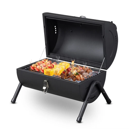 Portable Charcoal Grill with Lid Tabletop Barbecue BBQ Smoker Outdoor Camping - Picture 2 of 14