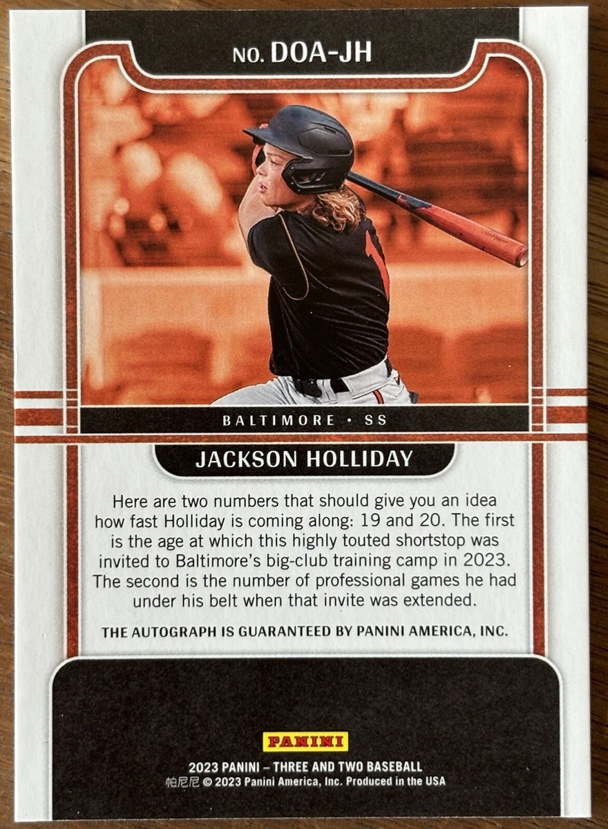 2023 Panini Three And Two Jackson Holliday Day One