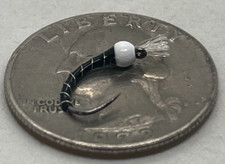 4ea. Brass Bead Chironomids in Black and Silver sz. #12. Great still water fly.
