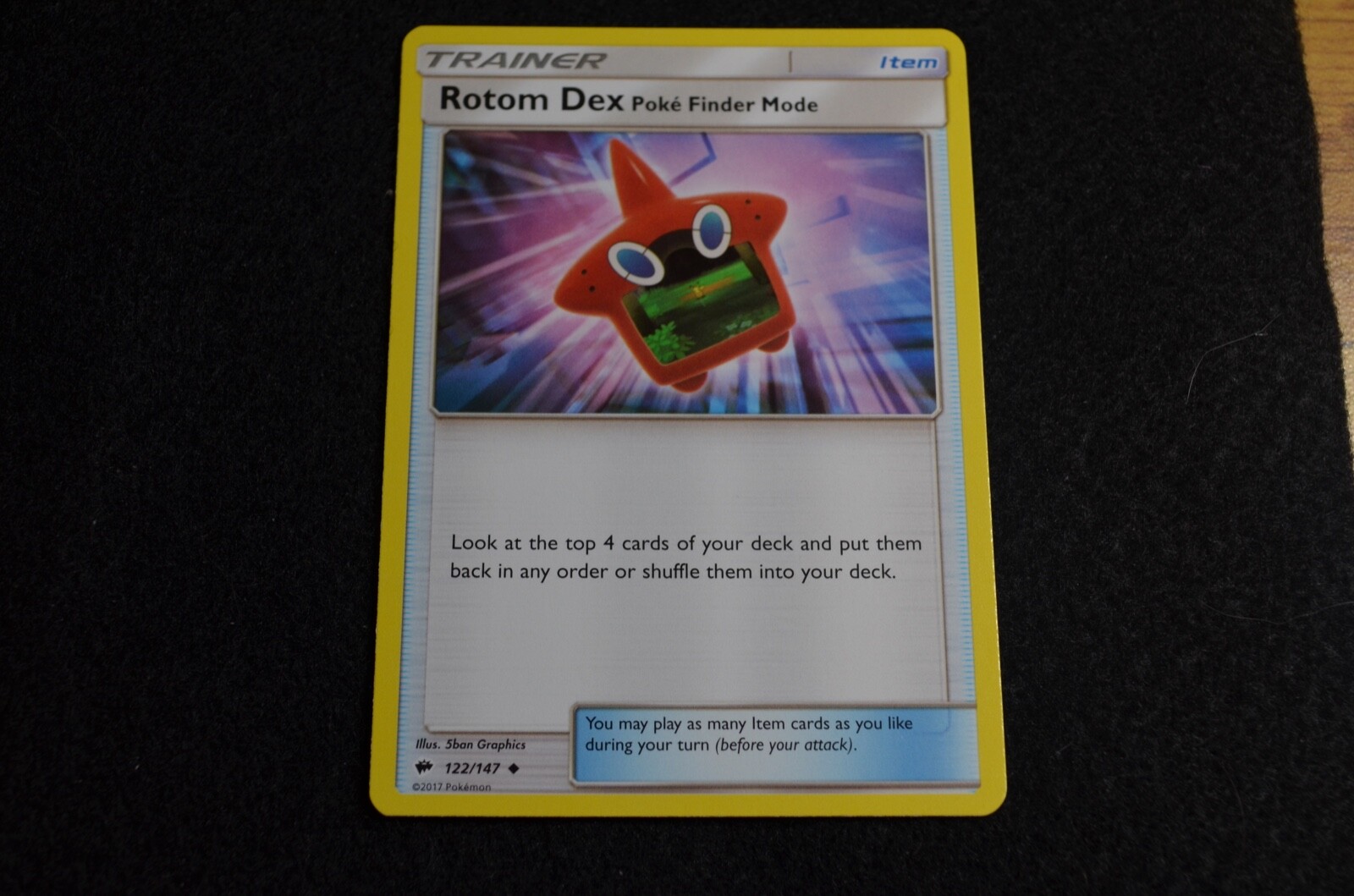 Pokemon ROTOM DEX POKE FINDER MODE Sun & Moon Burning Shadows 122/147 NM/Mint