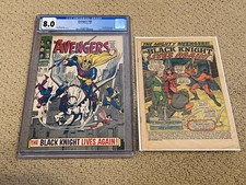 Avengers 48 CGC 8.0 White (1st app Black Knight- Roy Thomas) #001 +extra +magnet