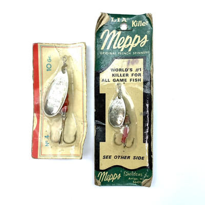 Vintage Mepps Aglia Killer Spinner Fishing Lures #2 #4 New in Package
