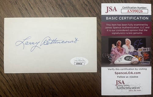 Larry Bettencourt Signed Index Card Autographed D:1978 CFHOF Packers JSA COA - Picture 2 of 2