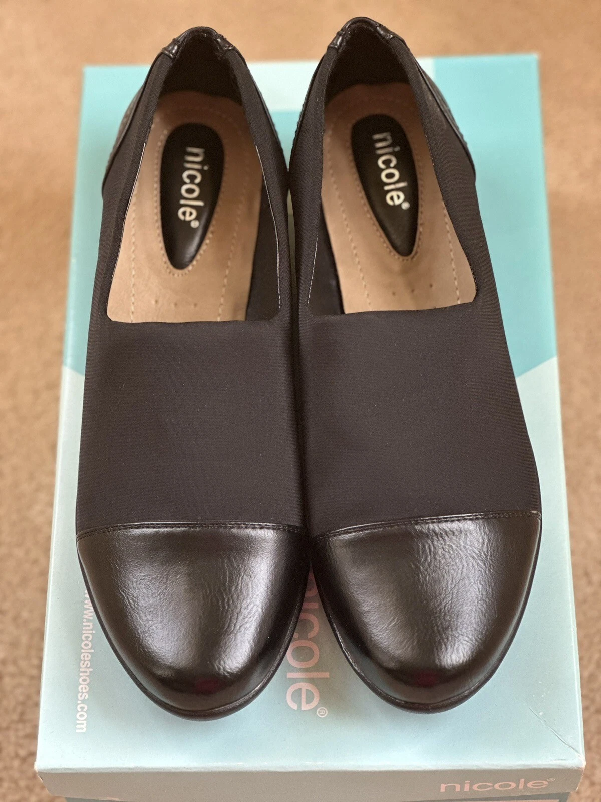 NEW BALANCE Nicole Mocassino Casual Stretch Donna Nero 8 5 NUOVO In Scatola