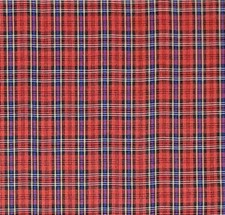 Tartan Plaid Fabric Poly cotton 23 Light Wt Red Blue Yellow White 3/8 YARD