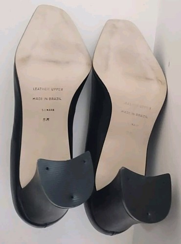 Pesaro SIMARA Womens Size 8 M Black Leather Slip On Pump Shoes Made In Brazil - Picture 8 of 11